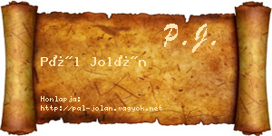 Pál Jolán névjegykártya