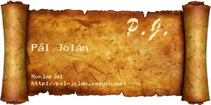 Pál Jolán névjegykártya